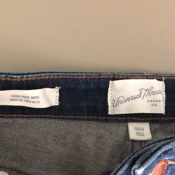 NWT MIDI HIGH RISE DENIM SHORTS - Picture 3 of 5